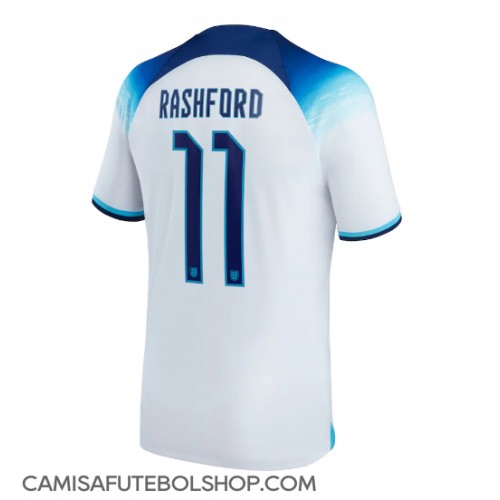 Camisa de time de futebol Inglaterra Marcus Rashford #11 Replicas 1º Equipamento Mundo 2022 Manga Curta